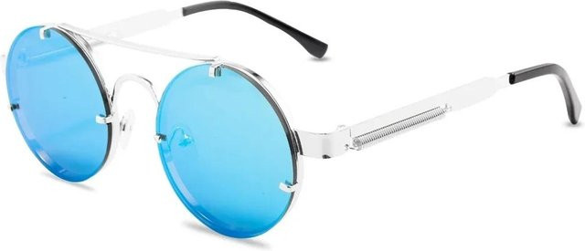 Yiran bag Sonnenbrille, rund, randlos, Metall, blau, Unisex - Bild 1