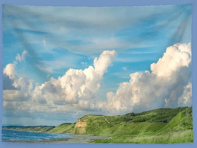 VIKAMA Wandteppich Küstenlandschaft mit Klippen und Meeresnatur, B/H: 60 x 40 cm, Mehrfarbig - Bild 1