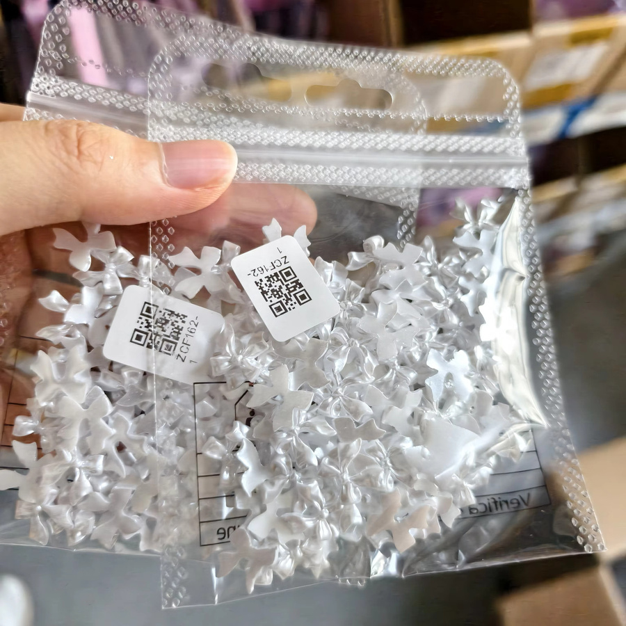 MAFANAILS Nagelcharms, Rosa-Weiß, Glänzend, 200 Stück - Bild 1