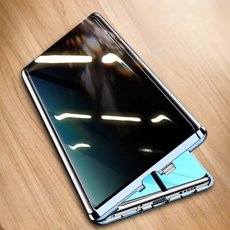Privatsphäre Schutzhülle mit doppelseitigem gehärtetem Glas und magnetischer Metallabdeckung für Honor Magic 5, Magic 6 und Magic 7 Pro in Grün - Bild 5