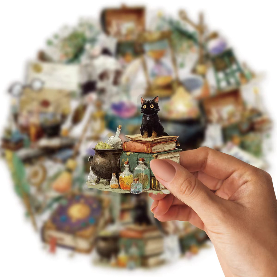 Etori Life Vintage Aufkleber mit Starburst Witchcraft Magic Möbelmustern in Multicolour für Scrapbooking und Raumdekoration - Bild 3