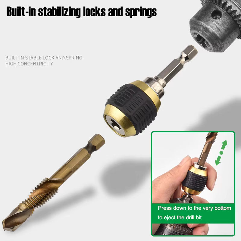 AXE SHAN Selbstsichernde Verlängerungs-Pleuelstange mit 1/4 Zoll und 6,3 mm Sechskantschaft, Magnetischer Konvertierungsadapter für Bohrer und Schraubendreher - Bild 5