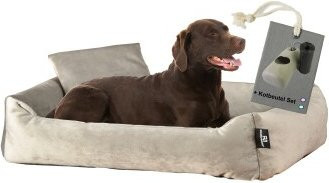 Rohrschneider Hundebett Kuschelsofa aus Mikrofaser in Beige, Größe L - Bild 1