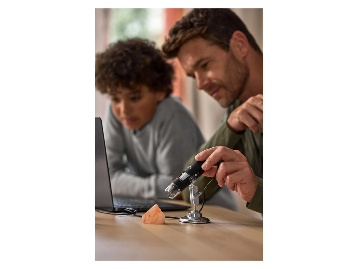 CRIVIT USB-Digitalmikroskop in Schwarz mit USB-C und USB-A Anschluss - Bild 2