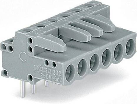 WAGO Buchsengehäuse-Platine 232 Polzahl, grau, 100 Stück, Rastermaß: 5 mm - Bild 1