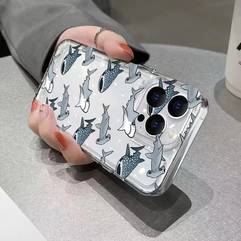 Stoßfeste iPhone Handyhülle mit Sommer Ozean Hai und Delphin Design für iPhone 7 bis iPhone 16 Pro Max - Bild 4