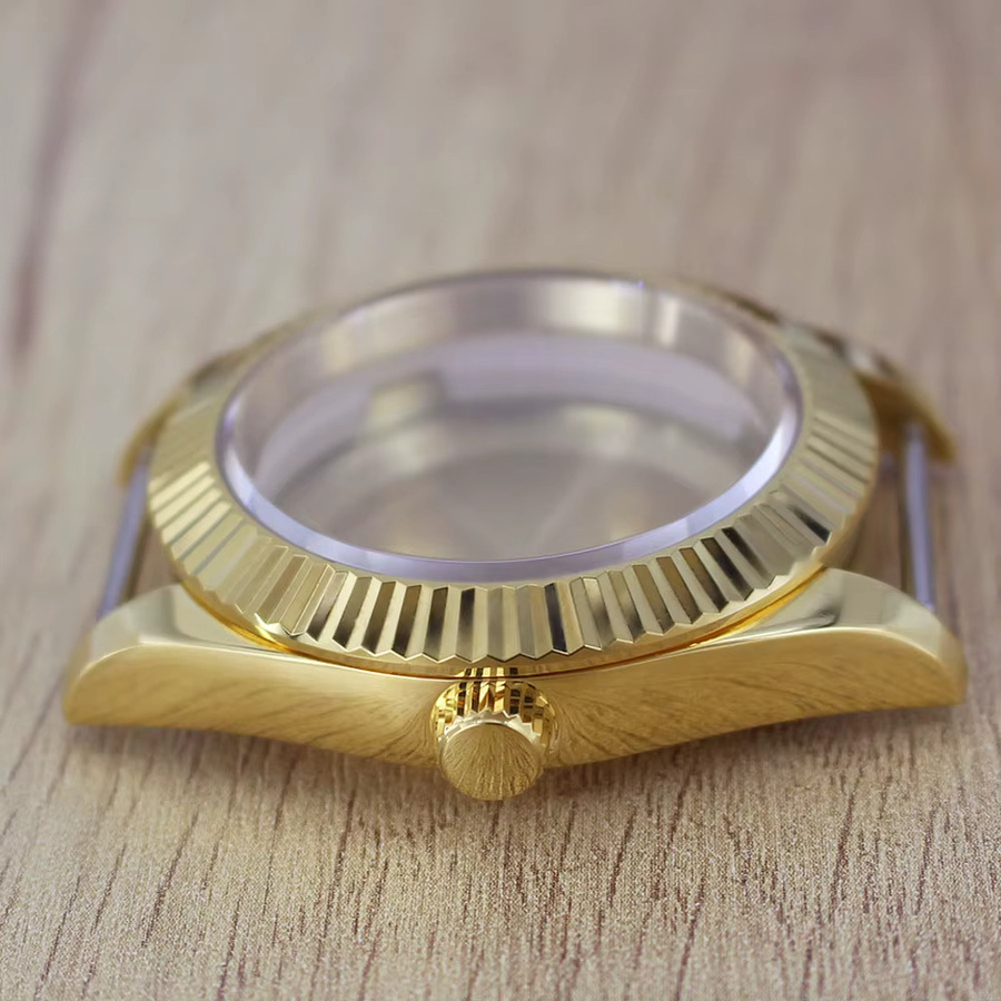 miaozhunke Uhrengehäuse, Saphirglas, Gold, Unisex - Bild 2