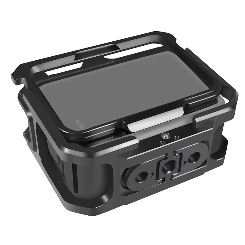 Schutzgehäuse aus Aluminiumlegierung mit Doppel-Cold-Shoe für GoPro Hero 13 12 11 10 9 in Schwarz - Bild 2