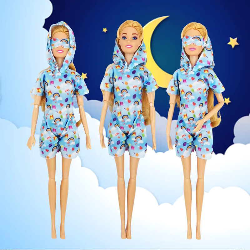 KIEKA Puppenzubehör, 4-teiliges Set, Pyjamas mit Hut und Aufnäher, Fantasy - Bild 3