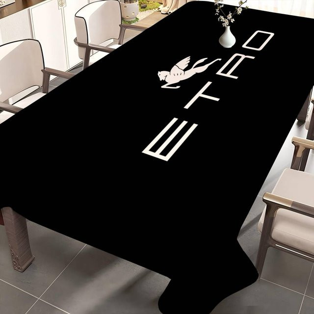 E-Etro Mode wasserdichte Tischdecke aus Polyester in Schwarz, B/B: 90 x 140 cm - Bild 1