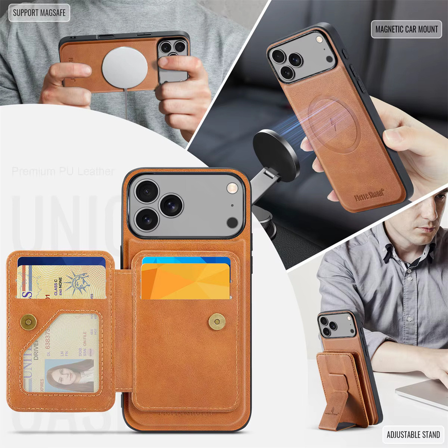 szHAIyu 2-in-1 Magnetische Leder-Handyhülle mit abnehmbarer Kartenhalter-Brieftasche für Apple iPhone 17 16 15 14 13 12 11 Pro Max Plus - Bild 3
