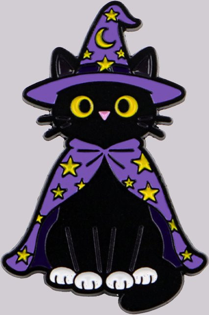Ramulus Brosche schwarze Katze, Emaille, Unisex - Bild 1