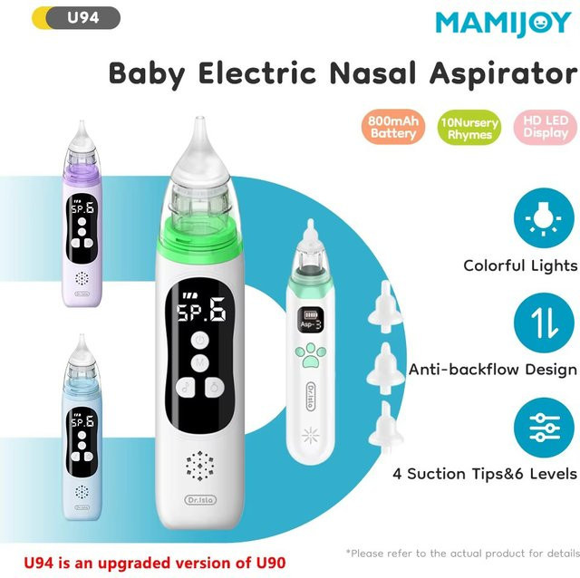 MAMIJOY Elektrischer Baby-Nasenreiniger in Weiß, Geräuscharmer Nasensauger für Neugeborene und Babys - Bild 1
