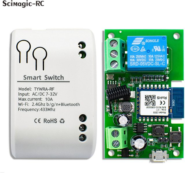 Scimagic-RC Smart Garage Tor Öffner Controller mit WiFi und RF 433 MHz, kompatibel mit Alexa, Google Home und SmartLife/Tuya App - Bild 1