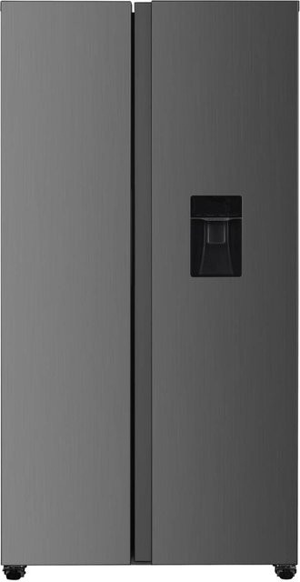 Pocoline Side-by-Side Kühl-Gefrierkombination SBS177-439EIXNFWDD in Anthrazit/Silber mit No-Frost und Edelstahl-Design, B/H/T: 91 x 177 x 59 cm - Bild 1