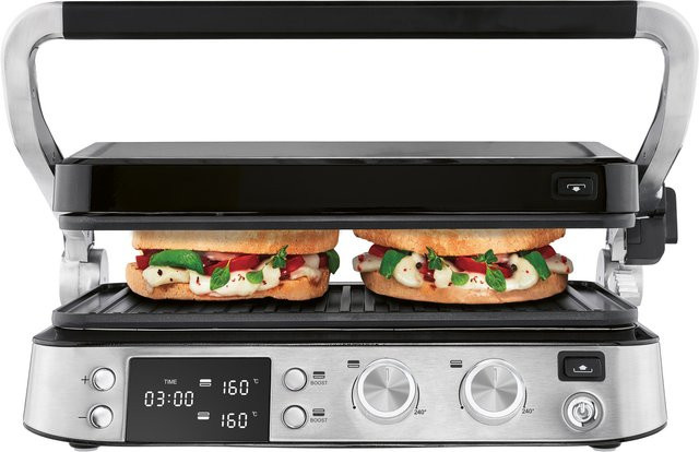SILVERCREST Digitaler Premium-Kontaktgrill SKGB 2000 A1 in Silber mit Digitaldisplay und Edelstahlgehäuse, B/T/H: 36,5 x 36,5 x 15,5 cm - Bild 1