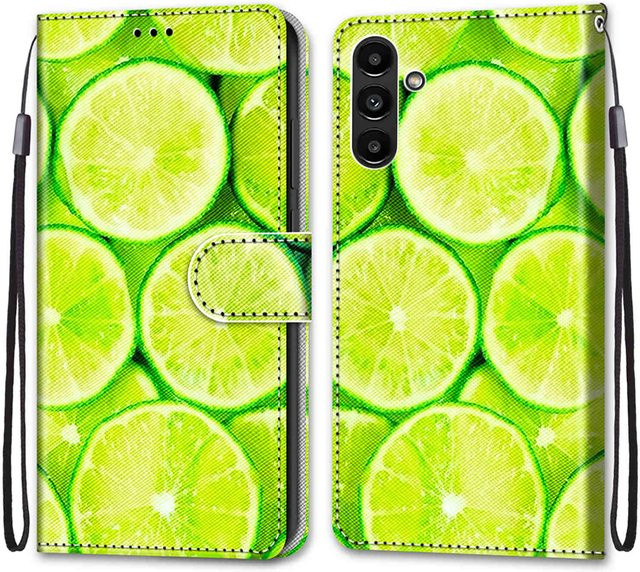 Luxuriöse bemalte Ledertasche als Schutzhülle für Samsung Galaxy A-Serie in Grün - Bild 1
