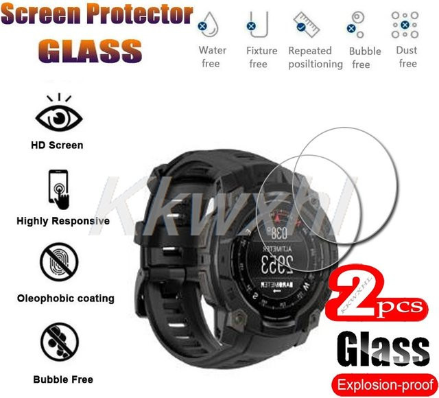 2er-Set gehärtetes Glas Display-Schutzfolie für Garmin Instinct E 45mm und 50mm, transparent - Bild 1