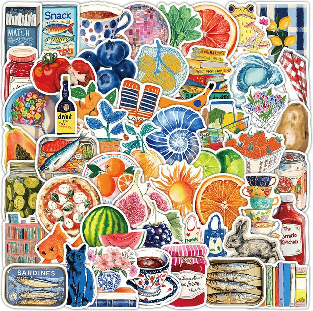 52 Stück Vintage Aufkleber im Retro-Stil von LanLanStickersWorld Store in Multicolour für Laptop, Gepäck und DIY-Dekoration - Bild 1
