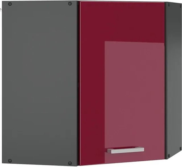 Vicco R-Line Eckhängeschrank Küchenschrank in Bordeaux Hochglanz und Anthrazit, Breite: 57 cm - Bild 2