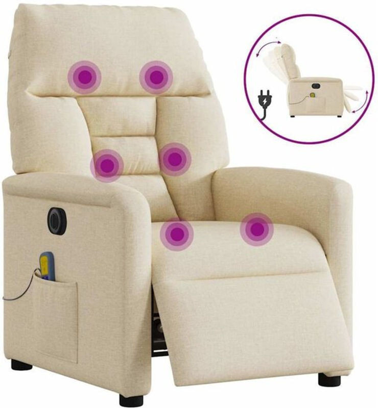 Elektrischer Massagesessel von vidaxl als Relaxsessel aus beige farbenem Polyester-Stoff in modernem Design - Bild 1