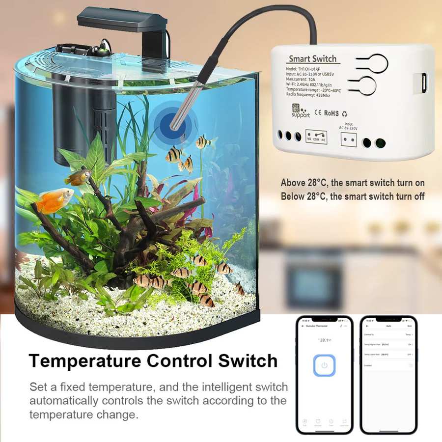 5er Set Scimagic-RC Wifi Smart Switch mit Temperatursensor in Weiß, kompatibel mit eWeLink App, Alexa und Google Home, 12V 24V 85-250V 220V - Bild 3