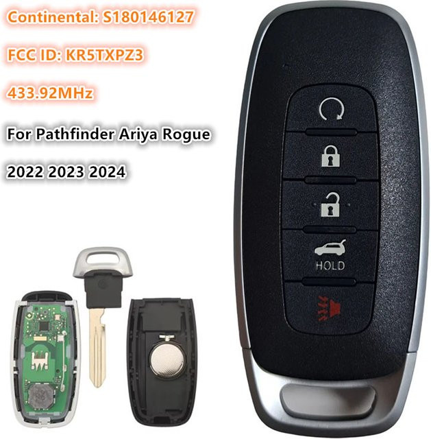 Keyecu Smart-Remote-Key 4-Tasten Näherungsschlüssel für Nissan Kicks Rogue Pathfinder 2022 2023 2024, 433 MHz 4A, Schwarz - Bild 1