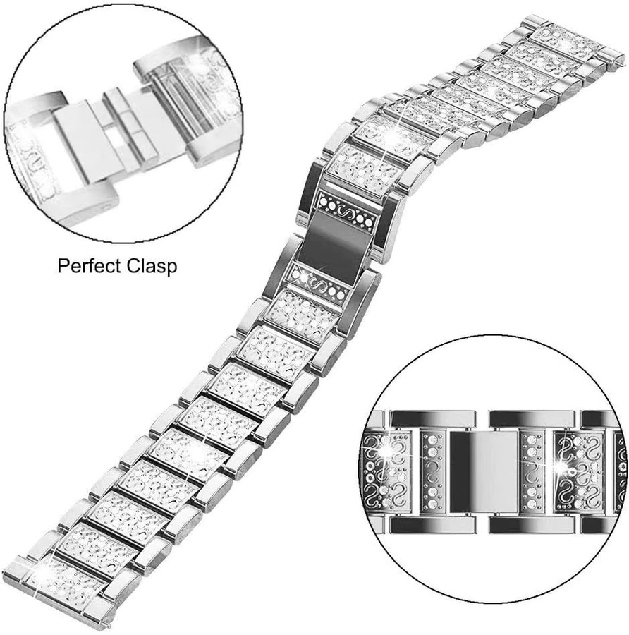 Jansin Uhrenarmband Edelstahl, Diamant, Zirkonia, Silber, Damen - Bild 2