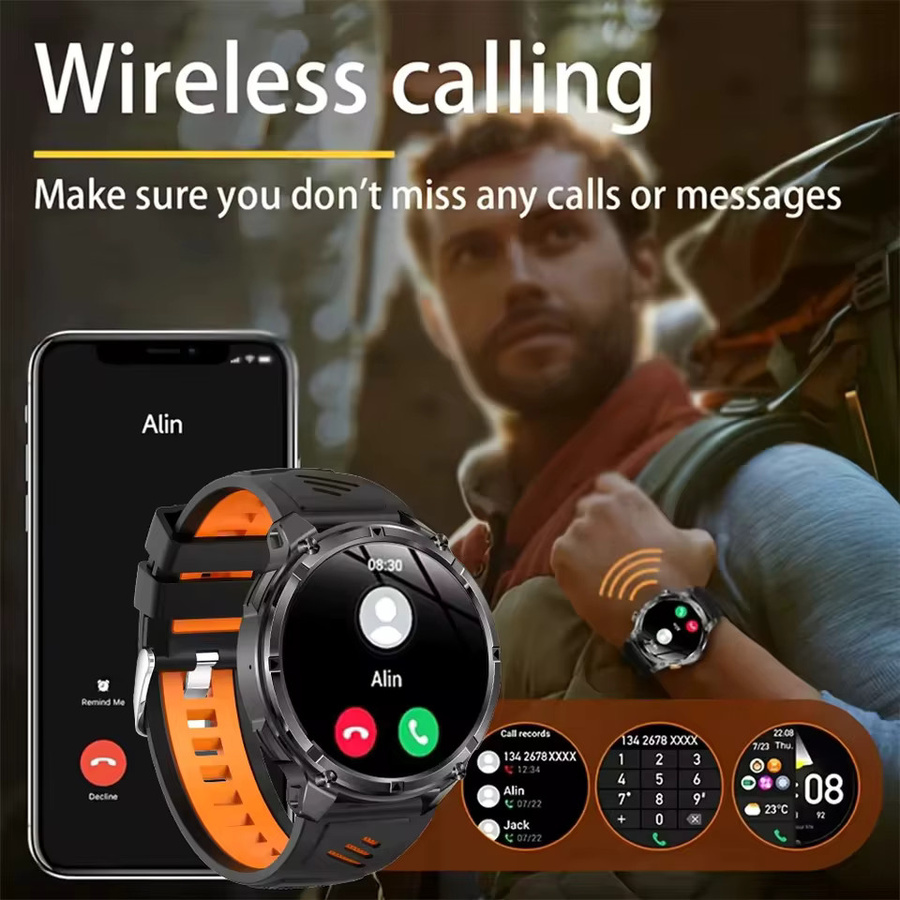 T-Rex3 Pro Smartwatch für Herren in Schwarz-Orange mit GPS-Tracker, 10ATM Wasserdichtigkeit und Anruffunktion - Bild 4