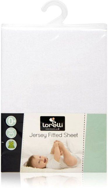 Lorelli Babybett Spannbetttuch aus Jersey in Weiß, B/T: 120 x 60 cm - Bild 1