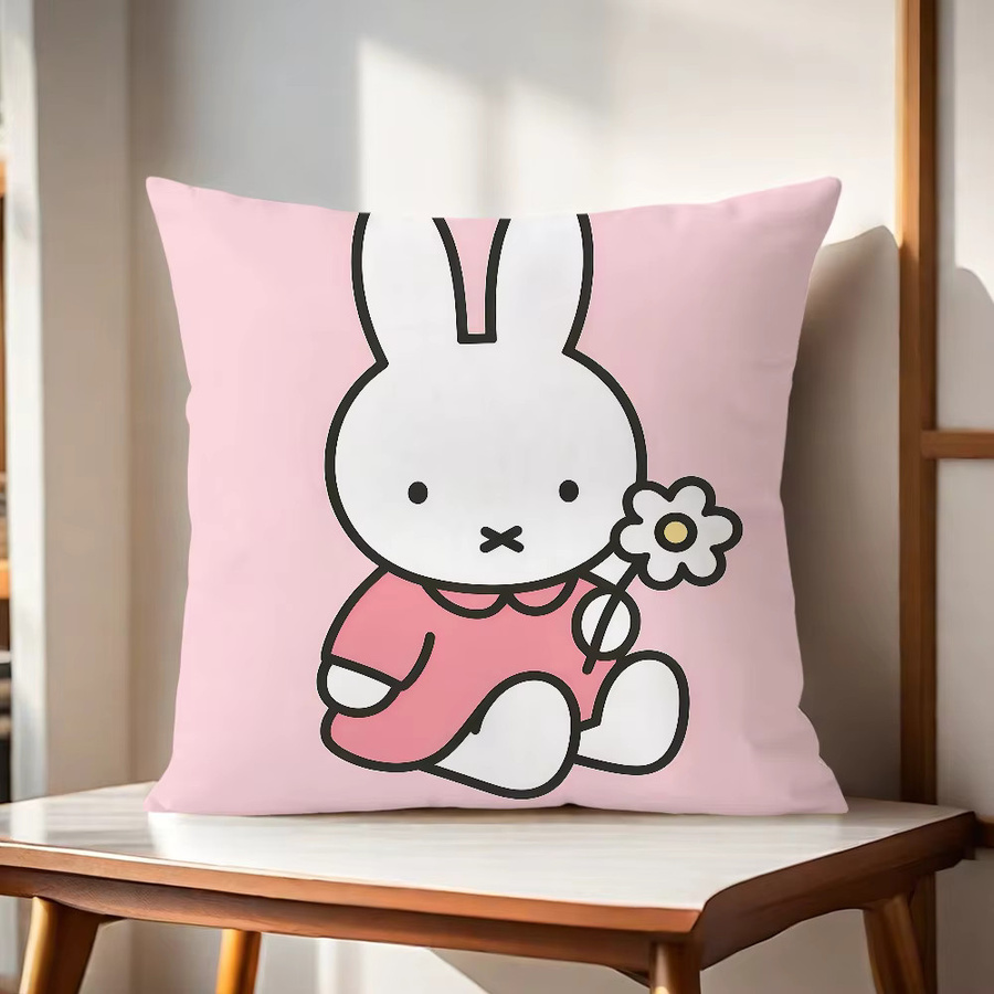 Kawaii Miffy Kissenbezug mit Grafikprint für Sofa und Dekoration, quadratisch, Breite: 30 cm, Höhe: 30 cm - Bild 3
