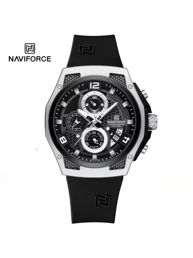 NAVIFORCE Armbanduhr, Quarz, Silikonarmband, Schwarz, Herren - Bild 7