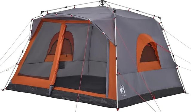 vidaXL Familienzelt für 7 Personen in Grau und Orange mit Quick Release System 4004218 - Bild 1