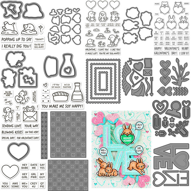 Metall-Stanzformen für Valentinstag und Herz-Themen für DIY-Bastelarbeiten, Karten und Scrapbooking - Bild 1