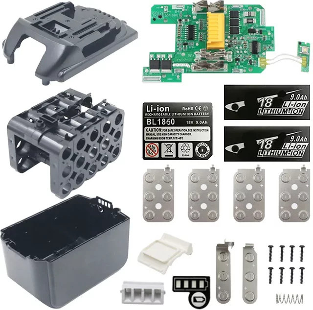 Ersatzgehäuse mit PCB-Ladeschutzplatine und Aufklebern für Makita 18V 4.0Ah Li-Ion Akku BL1890 und BL1830 - Bild 1