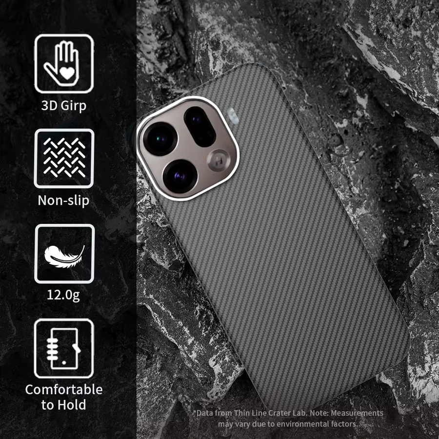 Magnetische Kevlar Carbon-Aramidfaser Hülle für Oppo Find X9 Pro und Find X9 in Schwarz - Bild 3