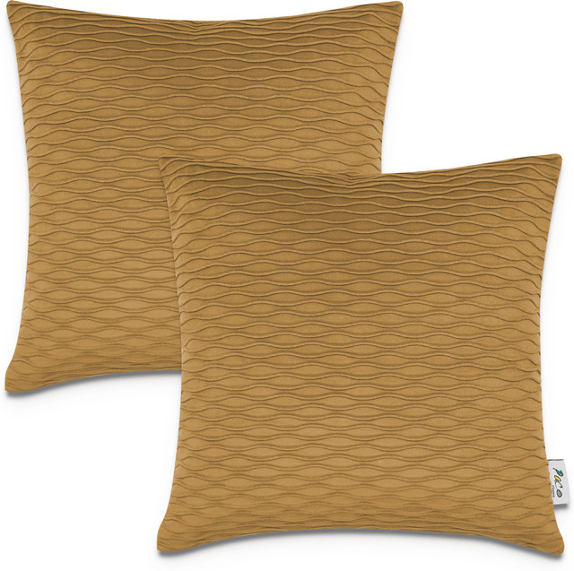 2er-Set Kissenbezüge Chino in Gelb, B/H: 45 x 45 cm, aus Polyester, waschbar und OEKO-TEX Standard 100 zertifiziert - Bild 1