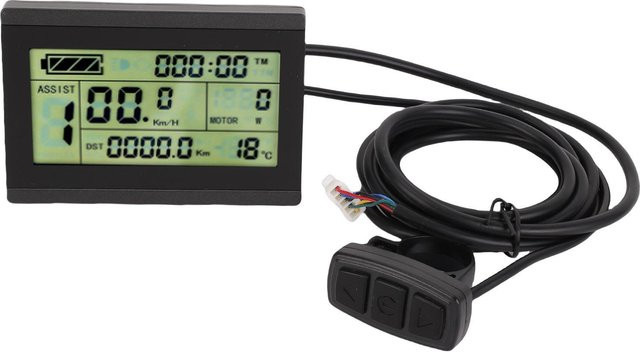 Igeteck Elektroroller Bedienfeld mit LCD-Anzeigebildschirm, USB-C Anschluss, Schwarz - Bild 1