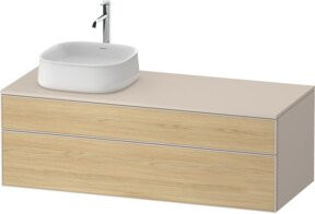 Duravit Waschtischunterschrank Zencha in Eiche Natur/Taupe Matt mit Einrichtungs-System, Breite: 130 cm, Tiefe: 55 cm, Höhe: 44,2 cm - Bild 1