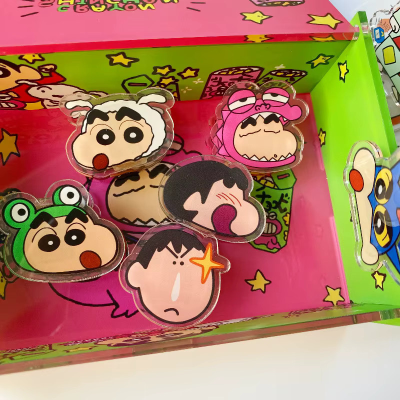 7-teiliges Set Bandai Crayon Shin-chan Memo-Clips aus Acryl und PP in Multicolor für Anime-Fans - Bild 3