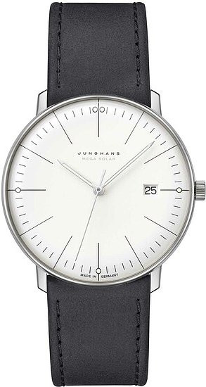 Junghans Armbanduhr, Solar, Titan, Leder, Weiß, 38 mm, Unisex - Bild 1
