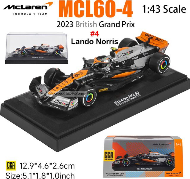 CCA McLaren F1 2023 MCL60 4 Lando Norris 81 Oscar Piastri, Modell, 1:43, Metall - Bild 1