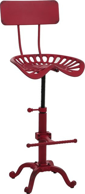 Barhocker MCW-N26 Industrial Design aus Metall, höhenverstellbar und drehbar, rot - Bild 1