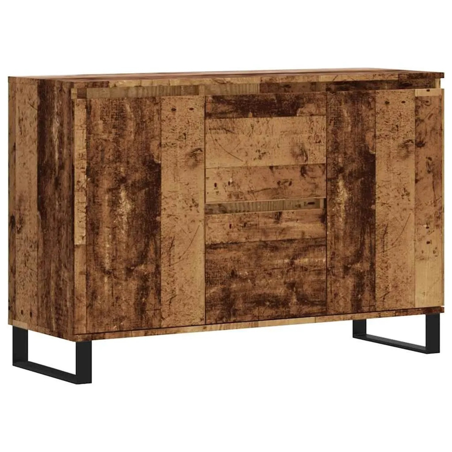 vidaXL Sideboard in Altholz-Optik braun aus Holzwerkstoff und Eisen, B/T/H: 101,5 x 35 x 70 cm - Bild 2