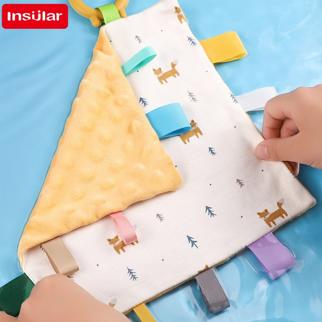 Multifunktionales 2-in-1 Baby-Baumwoll-Handtuch und Beißspielzeug für Neugeborene in Mehrfarbig - Bild 1