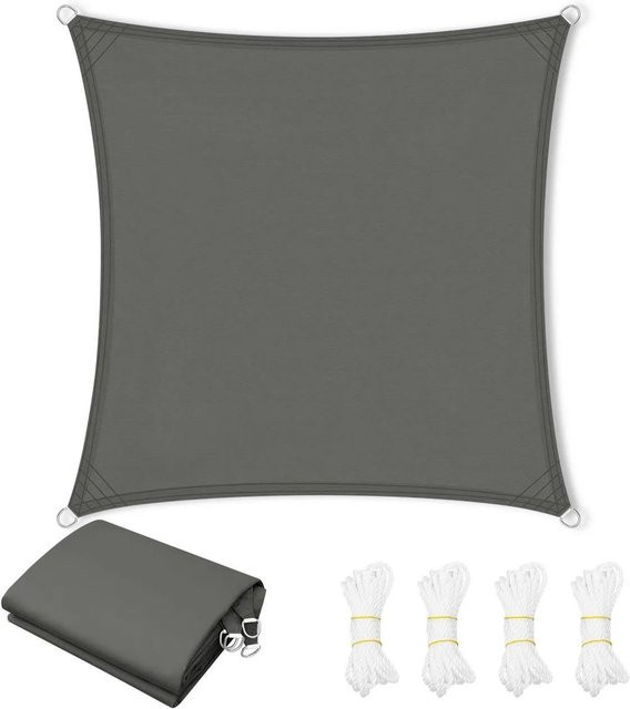 WOLTU Sonnensegel aus Polyester in Dunkelgrau mit UV-Schutz, 2 x 2 m - Bild 1