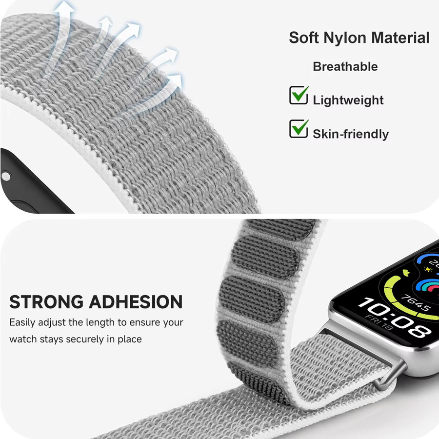 CAOWTAN Uhrenarmband Nylon, Weiß, Huawei Band 11/11NFC - Bild 3
