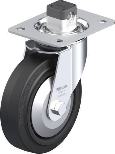 Blickle Lenkrolle LE-POEV 160R-CS11-FA mit Feststeller in Schwarz und Grau, Rad-Durchmesser: 160 mm, Tragfähigkeit: 300 kg - Bild 1