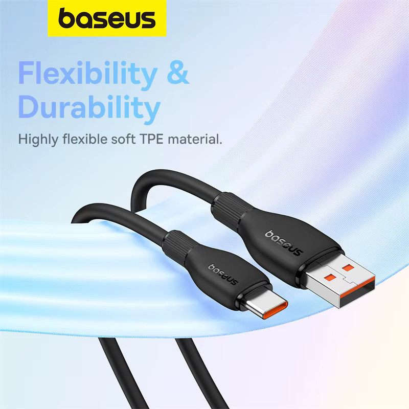 Baseus USB-A auf USB-C Schnellladekabel und Datenkabel in Schwarz - Bild 3