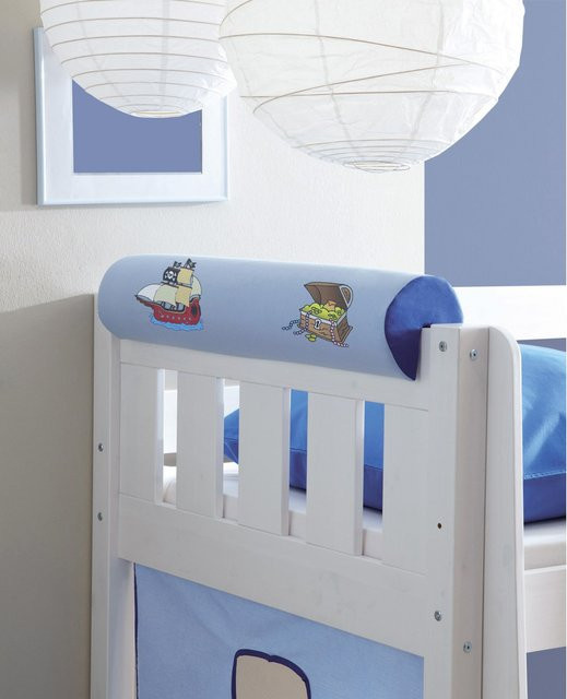 TiCAA Kinder Nackenrolle aus Baumwolle in Blau mit nautischem Grafikdesign - Bild 1